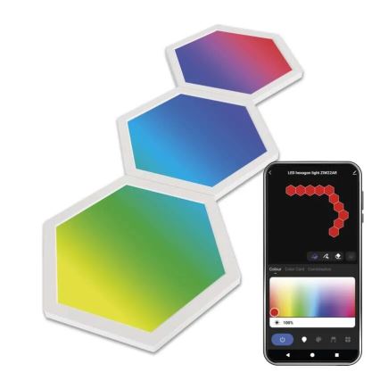 SARJA 3x LED RGBIC+CCT himmennettävä paneeli - laajennus 3xLED/1,8W/230V Wi-Fi Tuya