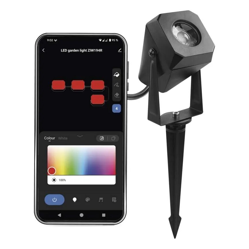 LED RGBIC Himmennettävä ulko lamppu GoSmart - jatko LED/1,5W/230V 3000-6500K IP65 Wi-Fi Tuya