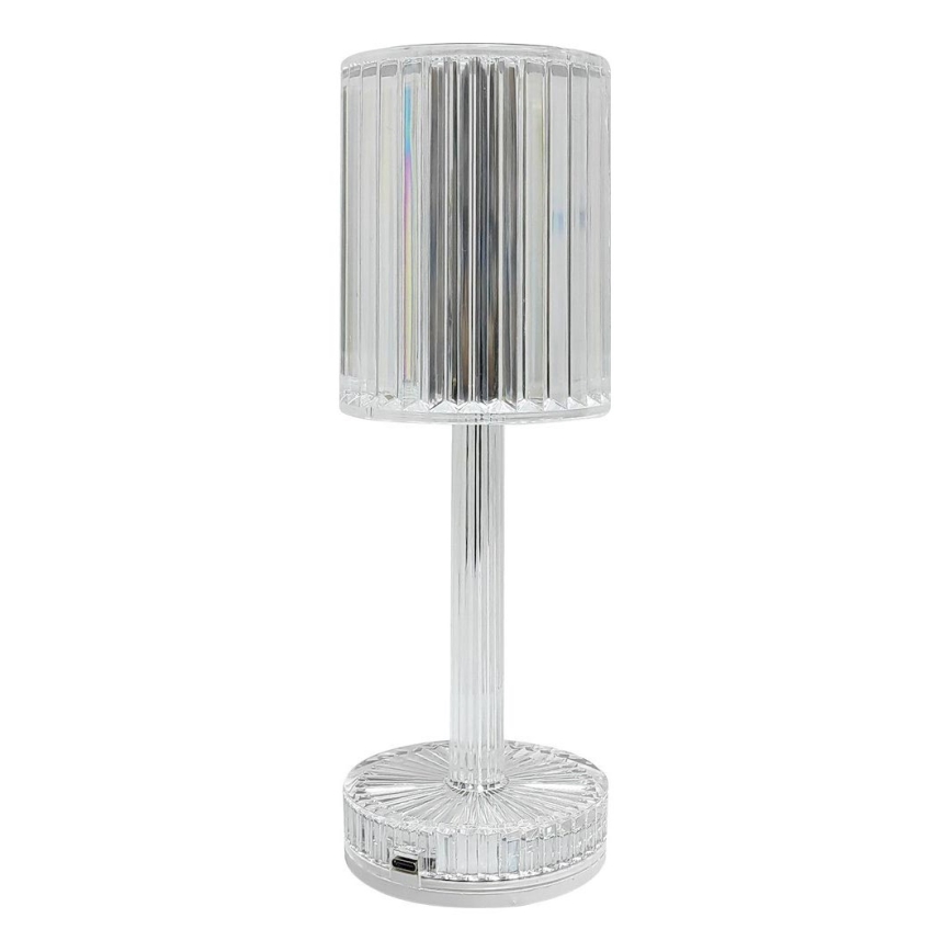 Ladattava kosketusohjattu LED-pöytälamppu SIMPLE LED/1W/5V 2400 mAh 3000-6000K läpinäkyvä