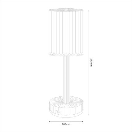 Ladattava kosketusohjattu LED-pöytälamppu SIMPLE LED/1W/5V 2400 mAh 3000-6000K läpinäkyvä