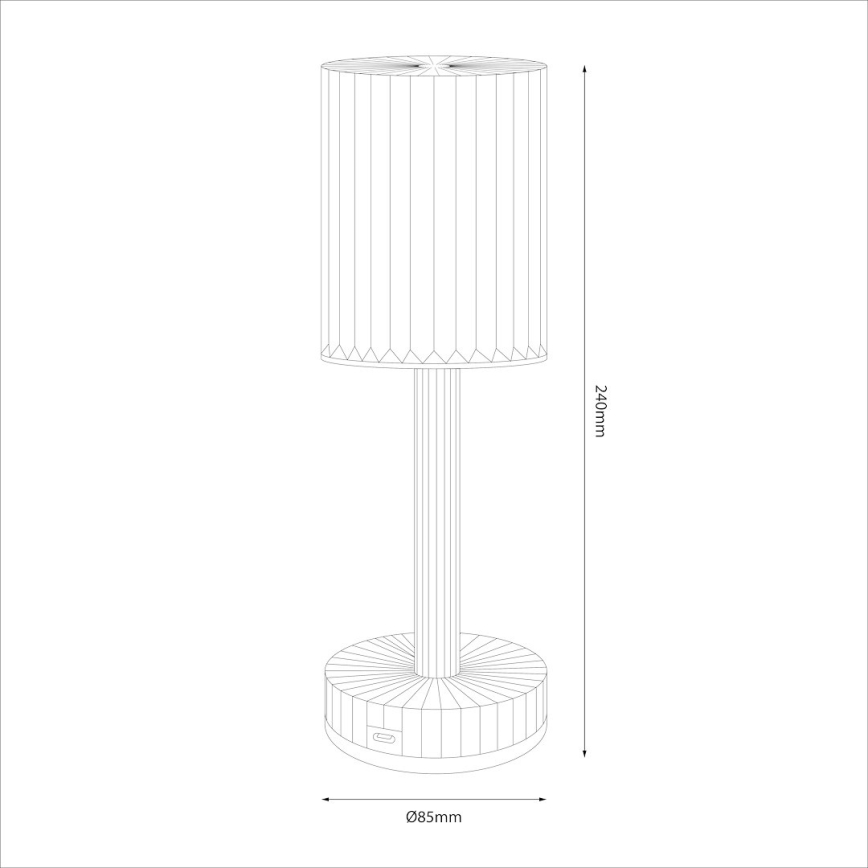 Ladattava kosketusohjattu LED-pöytälamppu SIMPLE LED/1W/5V 2400 mAh 3000-6000K läpinäkyvä