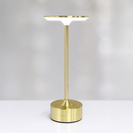 Ladattava kosketusohjattu LED-pöytävalaisin TAVOLO LED/2,5W/5V 2400 mAh 3000-6000K kultainen