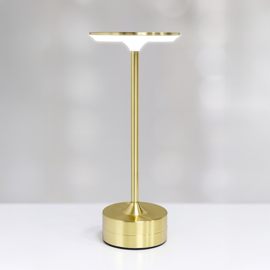 Ladattava kosketusohjattu LED-pöytävalaisin TAVOLO LED/2,5W/5V 2400 mAh 3000-6000K kultainen
