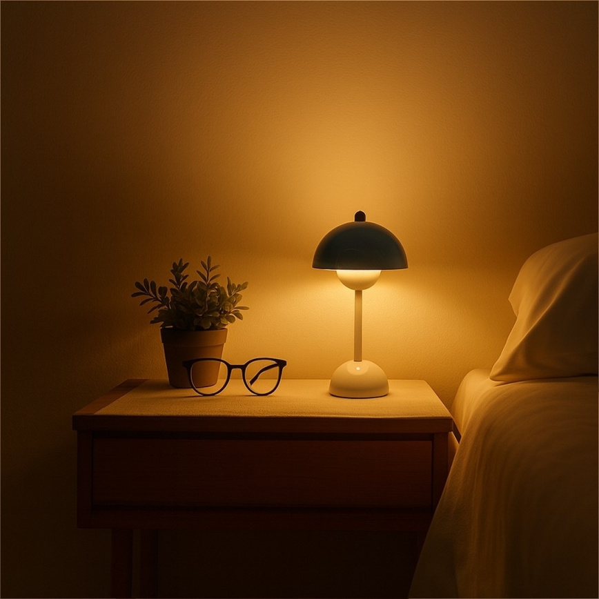 Ladattava kosketusohjattu pöytävalaisin COSTA LED/3W/5V 2400 mAh 3000-6000K valkoinen
