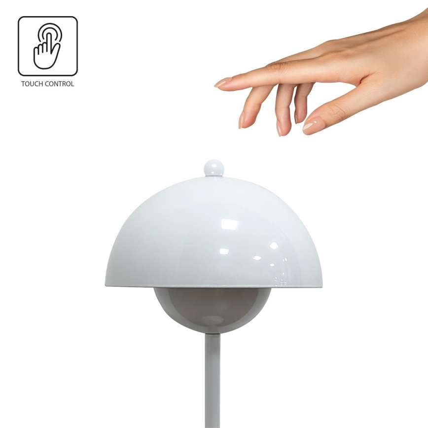 Ladattava kosketusohjattu pöytävalaisin COSTA LED/3W/5V 2400 mAh 3000-6000K valkoinen
