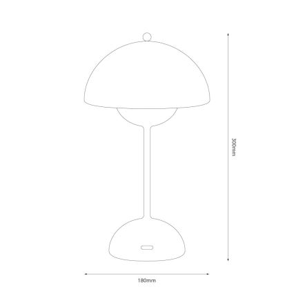 Ladattava kosketusohjattu pöytävalaisin COSTA LED/3W/5V 2400 mAh 3000-6000K valkoinen