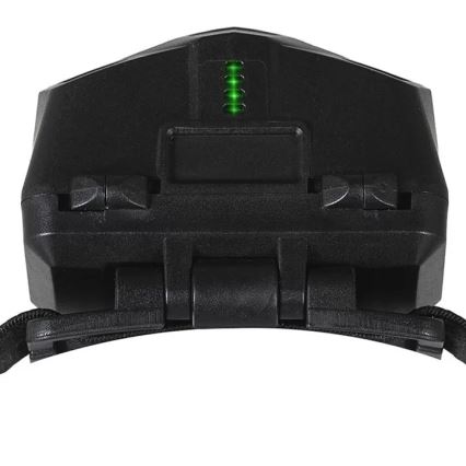LED Himmennettävä ladattava otsalamppu anturilla ja punainen valo 2xLED/5W/5V/3xAAA IP65 500 kiiltävä 1200 mAh