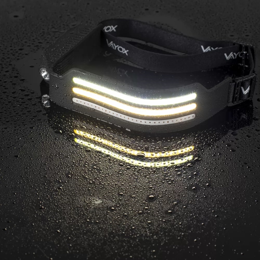 LED Himmennettävä ladattava otsalamppu anturilla ja punainen valo 4xLED/5V IP44 300 kiiltävä 1200 mAh