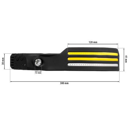 LED Himmennettävä ladattava otsalamppu anturilla ja punainen valo 4xLED/5V IP44 300 kiiltävä 1200 mAh