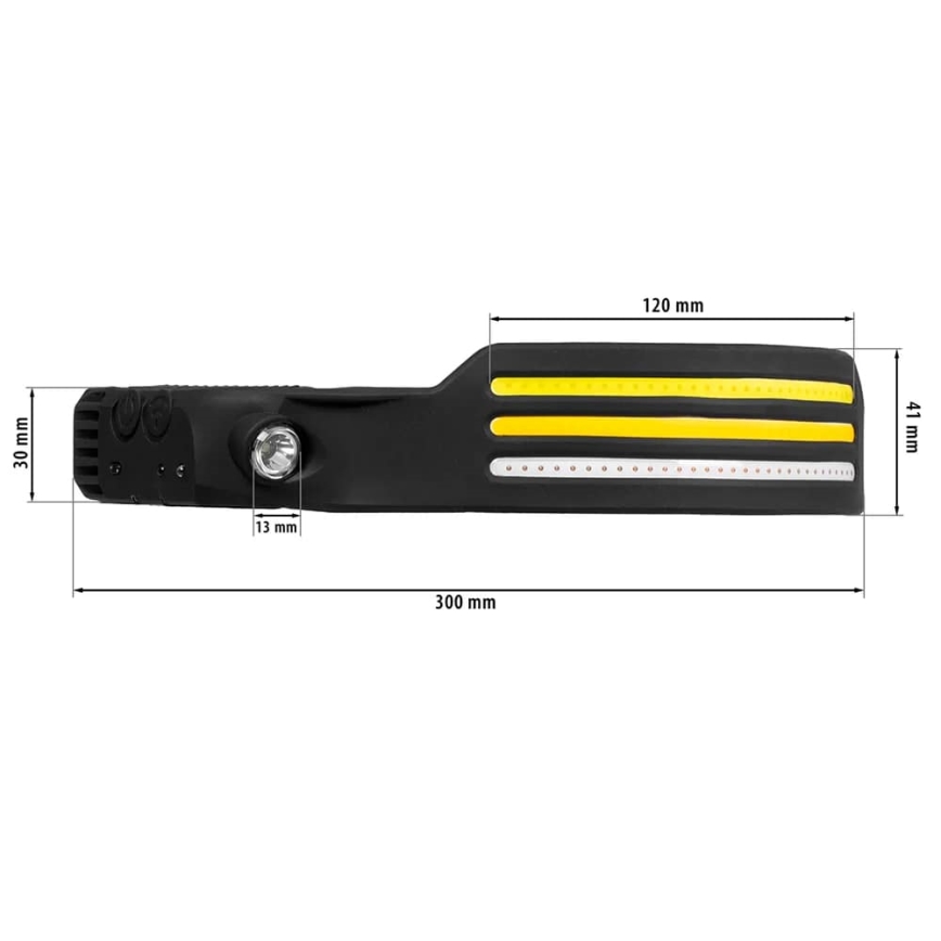 LED Himmennettävä ladattava otsalamppu anturilla ja punainen valo 4xLED/5V IP44 300 kiiltävä 1200 mAh