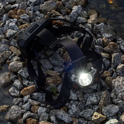LED Himmennettävä ladattava otsalamppu anturilla virta pankki -toiminto ja punainen valo LED/10W/5V IP44 1200 kiiltävä 4000 mAh