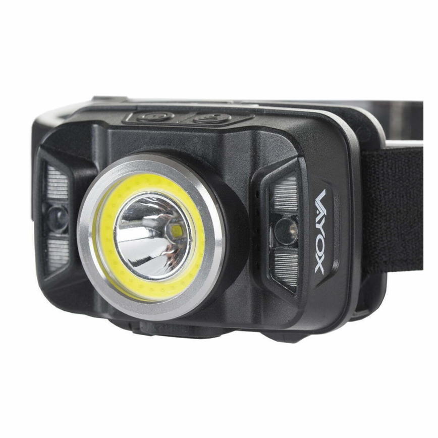 LED Himmennettävä ladattava otsalamppu anturilla ja punainen valo LED/15W/5V IP66 430 kiiltävä 1800 mAh