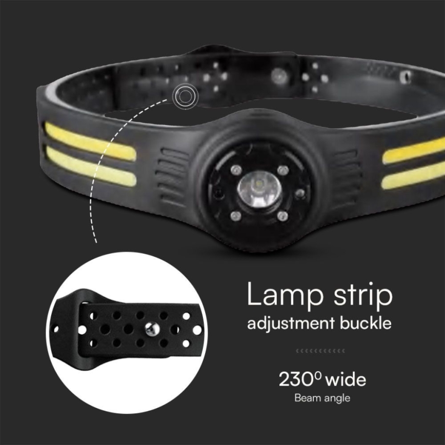 Ladattava LED-ajovalaisin kanssa punainen valo USB LED/3W/5V IP43 470 lm 5 h
