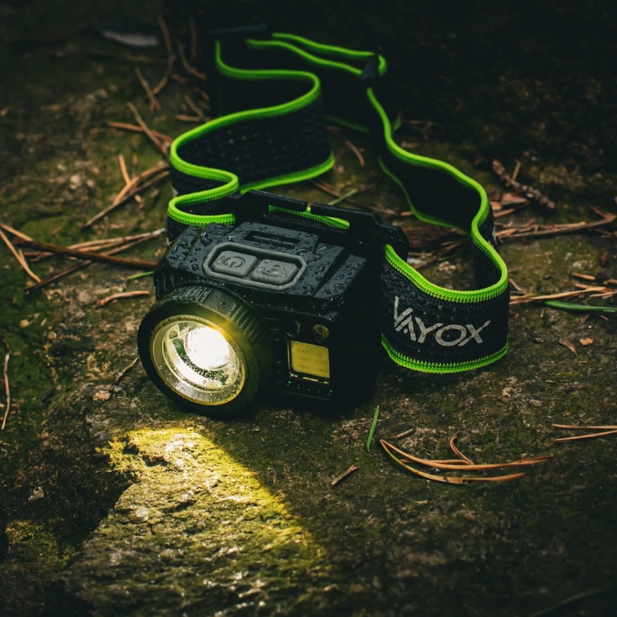 LED himmennettävä ladattava otsalamppu anturilla ja punaisella valolla LED/6W/5V/3xAAA IP66 500 lm 1200 mAh