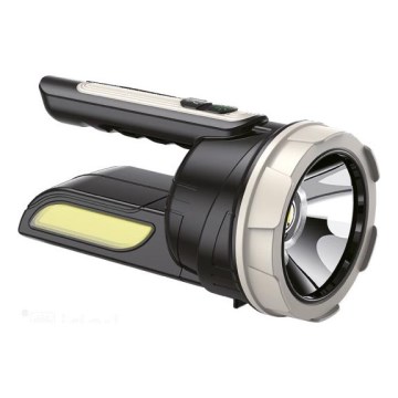 Ladattava LED-taskulamppu 2xLED/3W/5V 210 lm 1200 mAh musta