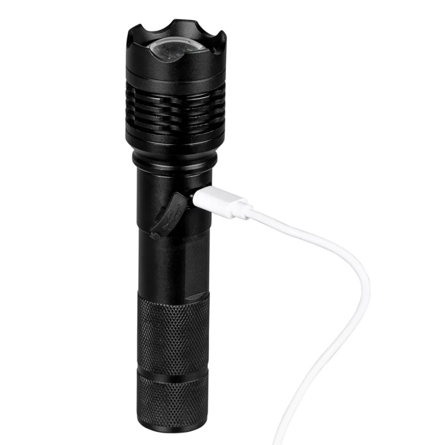 Ladattava LED-taskulamppu LED/10W/5V IPX4 800 kiiltävä 1200 mAh