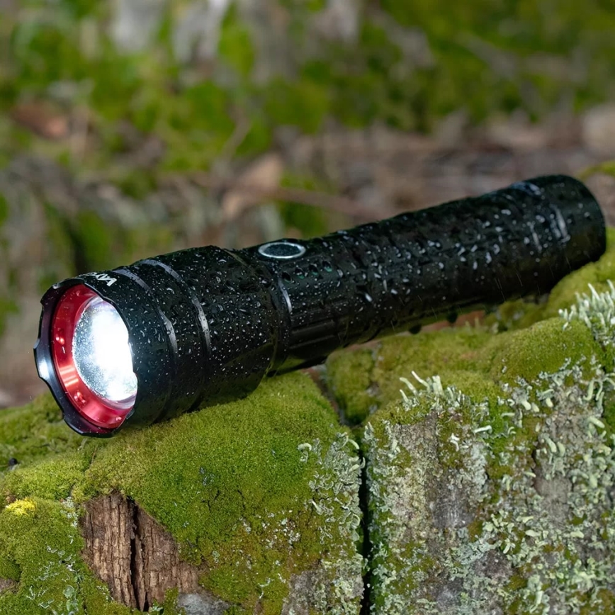 LED Himmennettävä ladattava taskulamppu virtapankilla toiminto LED/30W/5V IPX5 1060 kiiltävä 5000 mAh