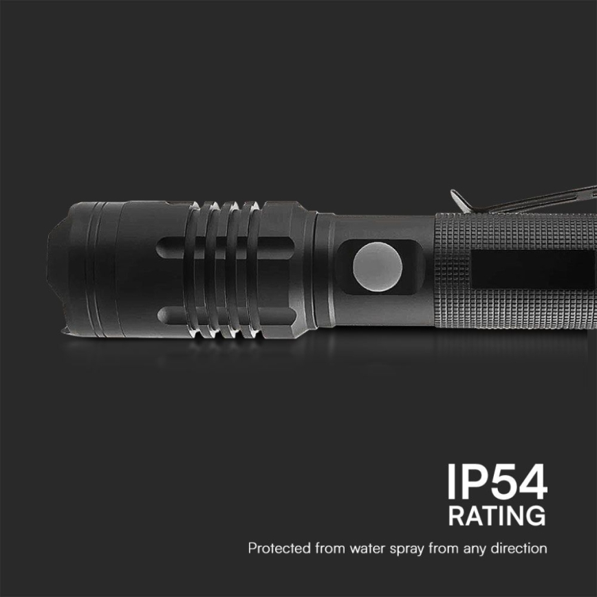 Ladattava LED-taskulamppu USB LED/10W/5V IP54 1000 lm