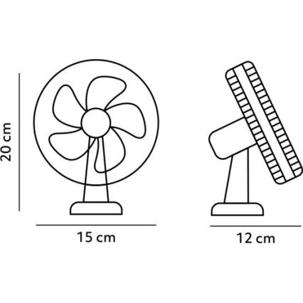 Ladattava pöytä tuuletin klipsillä VIENTO 6W/5V 2000 mAh musta