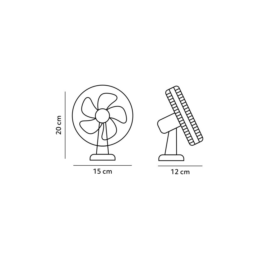 Ladattava pöytä tuuletin klipsillä VIENTO 6W/5V 2000 mAh musta