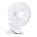 Ladattava pöytä tuuletin klipsillä VIENTO 6W/5V 2000 mAh valkoinen