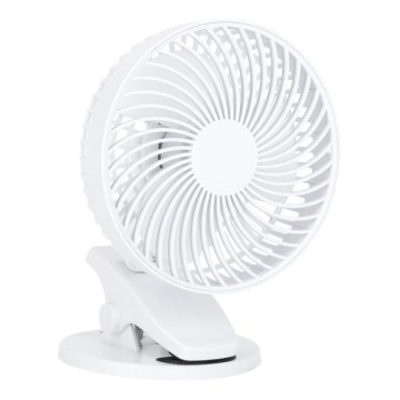 Ladattava pöytä tuuletin klipsillä VIENTO 6W/5V 2000 mAh valkoinen