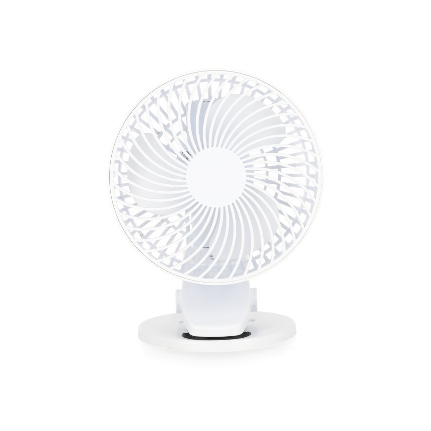 Ladattava pöytä tuuletin klipsillä VIENTO 6W/5V 2000 mAh valkoinen