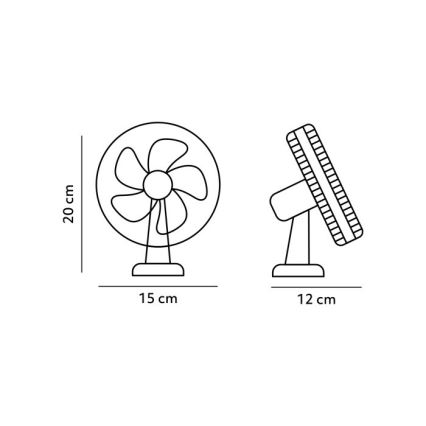Ladattava pöytä tuuletin klipsillä VIENTO 6W/5V 2000 mAh valkoinen