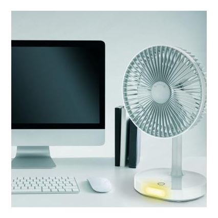 Ladattava pöytätuuletin LED-lampulla 3000mA / 3,7V microUSB