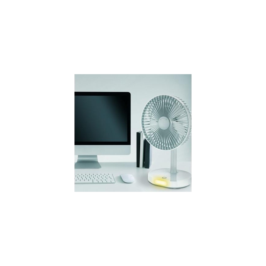 Ladattava pöytätuuletin LED-lampulla 3000mA / 3,7V microUSB
