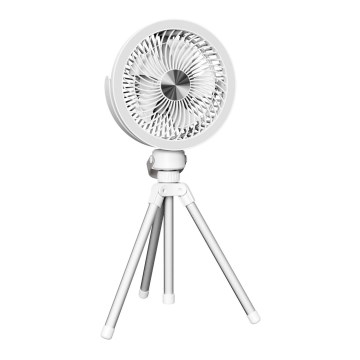 Ladattava pöytätuuletin LED-valolla 8W/3,7V 2400 mAh valkoinen