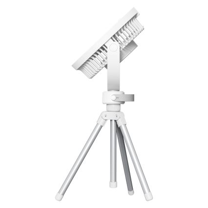 Ladattava pöytätuuletin LED-valolla 8W/3,7V 2400 mAh valkoinen