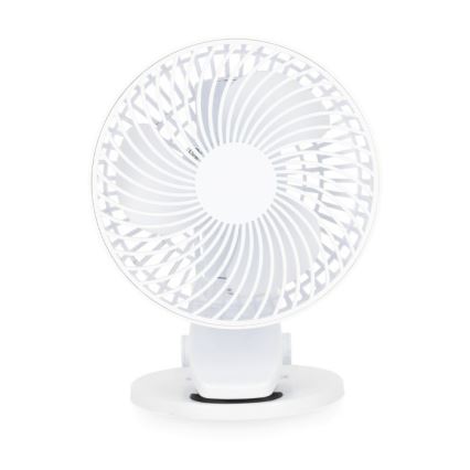 Ladattava pöytätuuletin klipsillä VIENTO 6W/5V 2000 mAh valkoinen