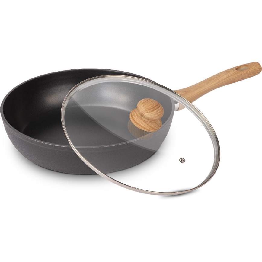 Lamart - Pannu kannella 28 cm musta/ruskea