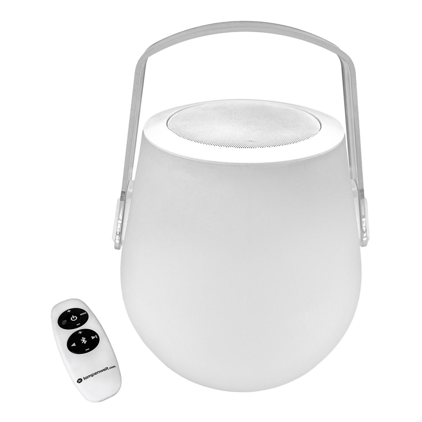 Lampenwelt - Himmennettävä LED-RGB-pöytävalaisin kaiuttimella LED/3W/3,7V Bluetooth 2000 mAh IP44 + kauko-ohjaus