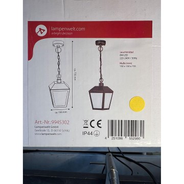 Lampenwelt - LED kattokruunu ketjussa ulkokäyttöön BENDIX LED/8W/230V IP44