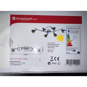 Lampenwelt - LED-kohdevalaisin 6xE14/4W/230V