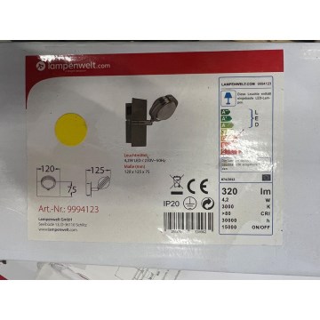 Lampenwelt - LED-seinävalaisin PABLOS LED/4,2W/230V
