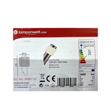 Lampenwelt - LED ulkoseinälamppu LED/10W/230V IP44