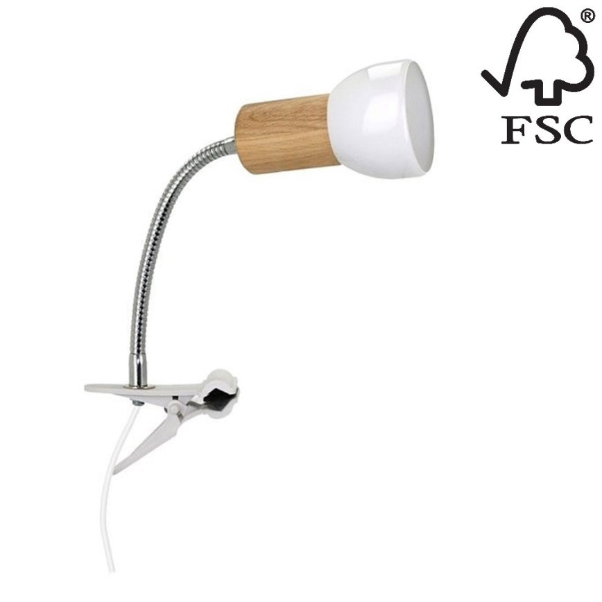 Lamppu kiinnikkeellä SVENDA 1xE27/60W/230V tammi - FSC-sertifioitu