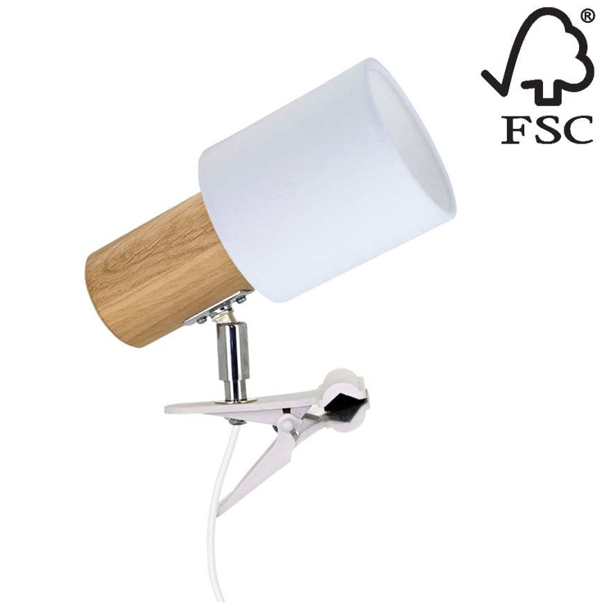Lamppu kiinnikkeellä TREEHOUSE 1xE27/25W/230V tammi  - FSC-sertifioitu