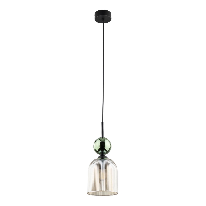 Langallinen riippuvalaisin SOPHIA 1xE14/10W/230V musta/vihreä/savunbeige