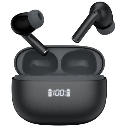 Langaton earphones kanssa ANC+ENC 300 mAh + 2x 40 mAh musta