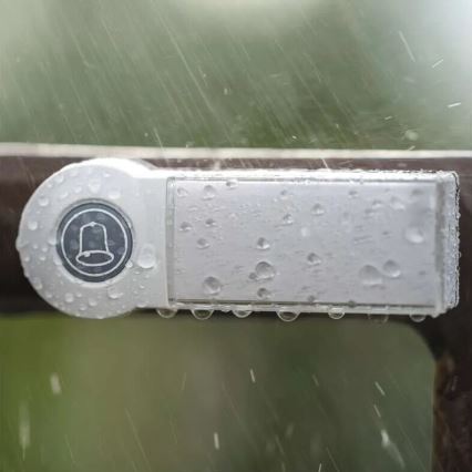 Langaton ovikello 3xAA IP44 valkoinen/hopea