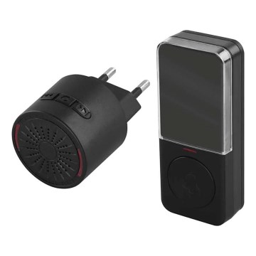 Langaton ovikello pistorasiaan 230V + 1xCR2032 musta