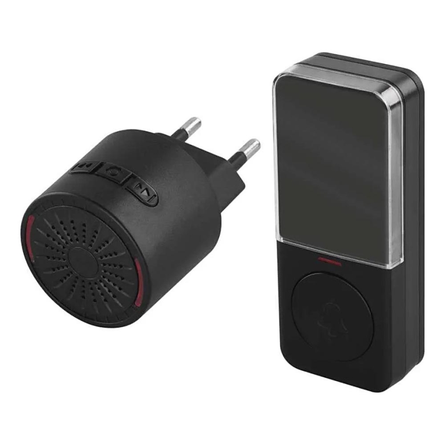 Langaton ovikello pistorasiaan 230V + 1xCR2032 musta