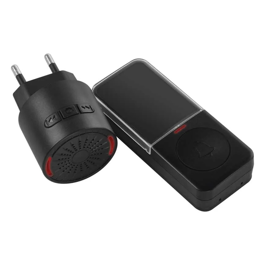 Langaton ovikello pistorasiaan 230V + 1xCR2032 musta