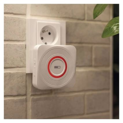 Langaton ovikello pistorasiaan GoSmart 230V + 1xCR2032 valkoinen Wi-Fi