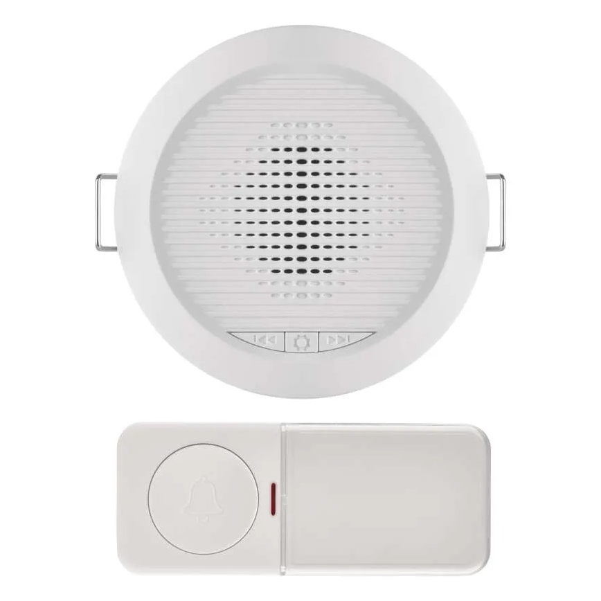 Langaton upotettava ovikello 230 V + 1 x CR2032, valkoinen