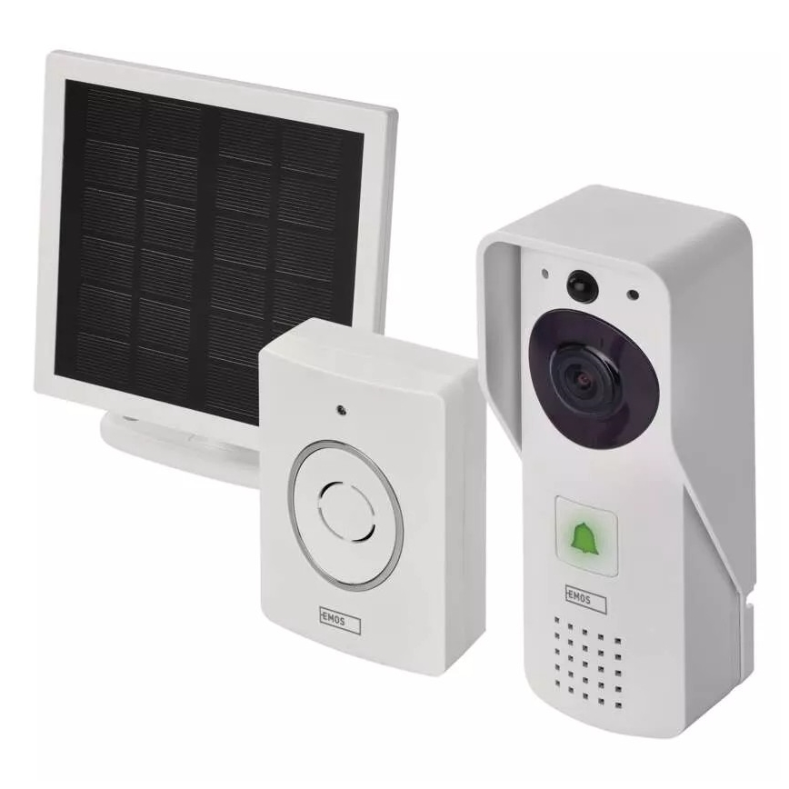 Langaton video-ovikello aurinkopaneelilla GoSmart 4400 mAh 3xAA IP44 Wi-Fi Tuya